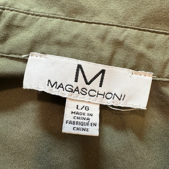 Magaschoni Women’s Olive Green Button-Down Oversized Shirt, Size Large - Picture 10 of 11